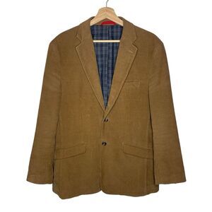 Brook Taverner Blazer Mens 40 Short Corduroy Jacket Long Sleeve Tan Smart 021
